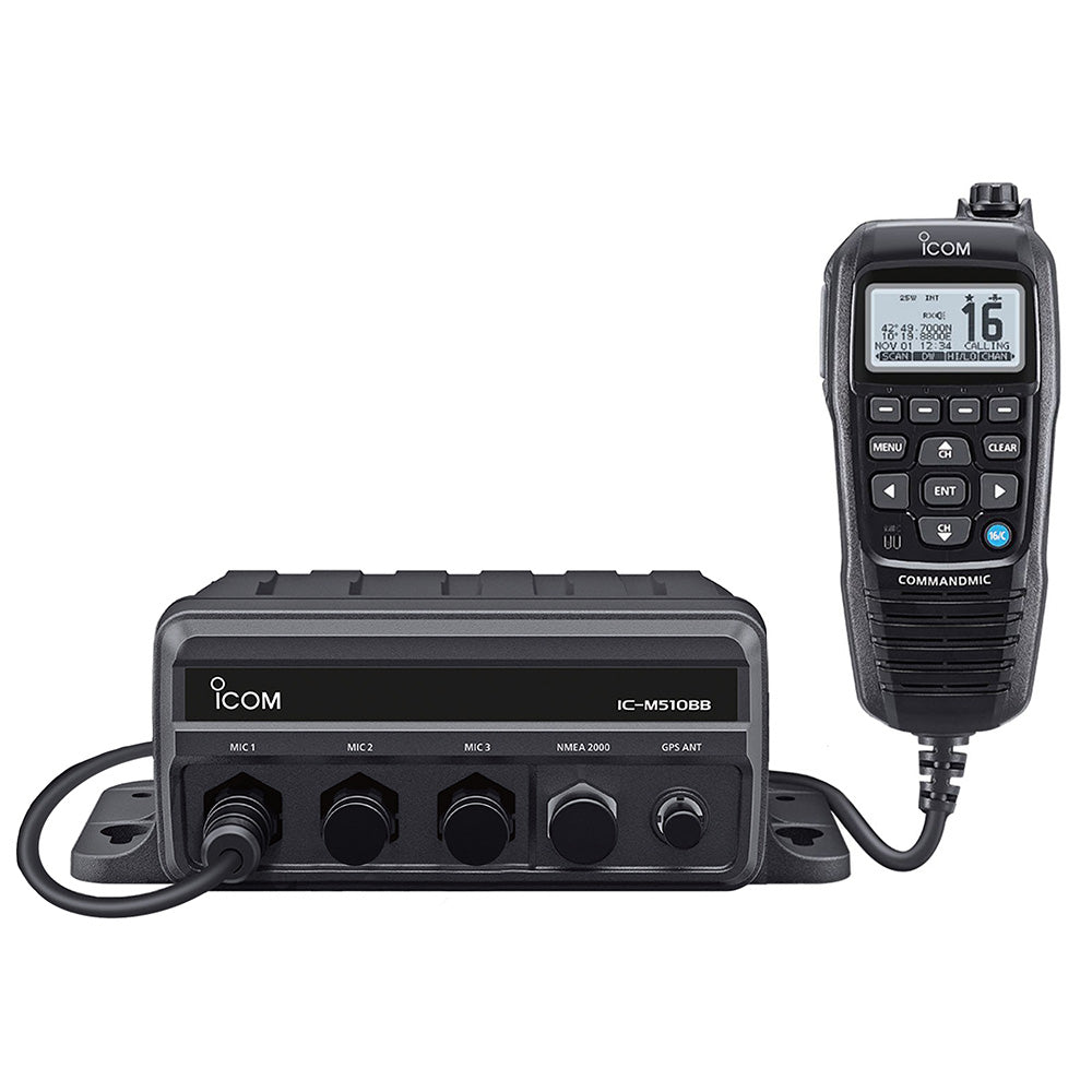 Icom M510BB 21 Black Box VHF wBlack Command Mic 3 Command Mic Ports
