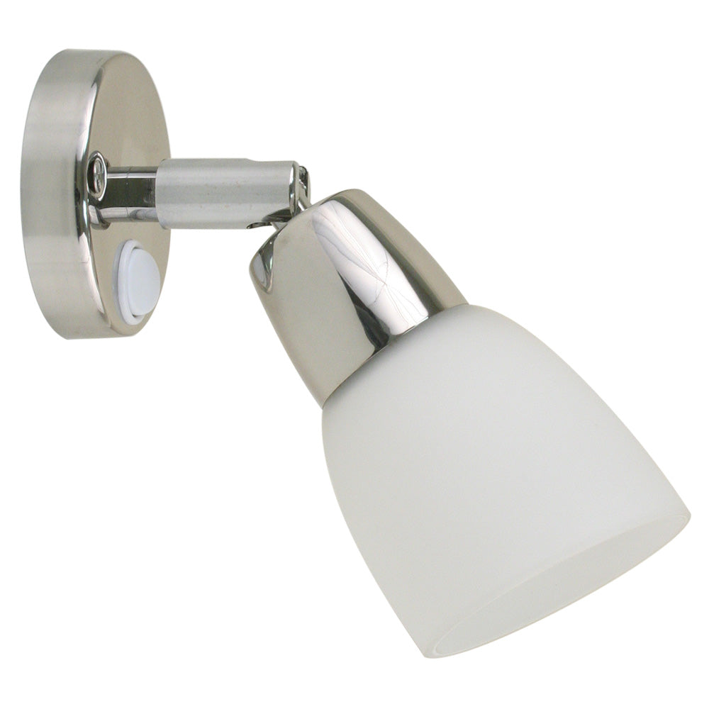 Scandvik SS Reading Light wFrosted Glass Shade 1030V