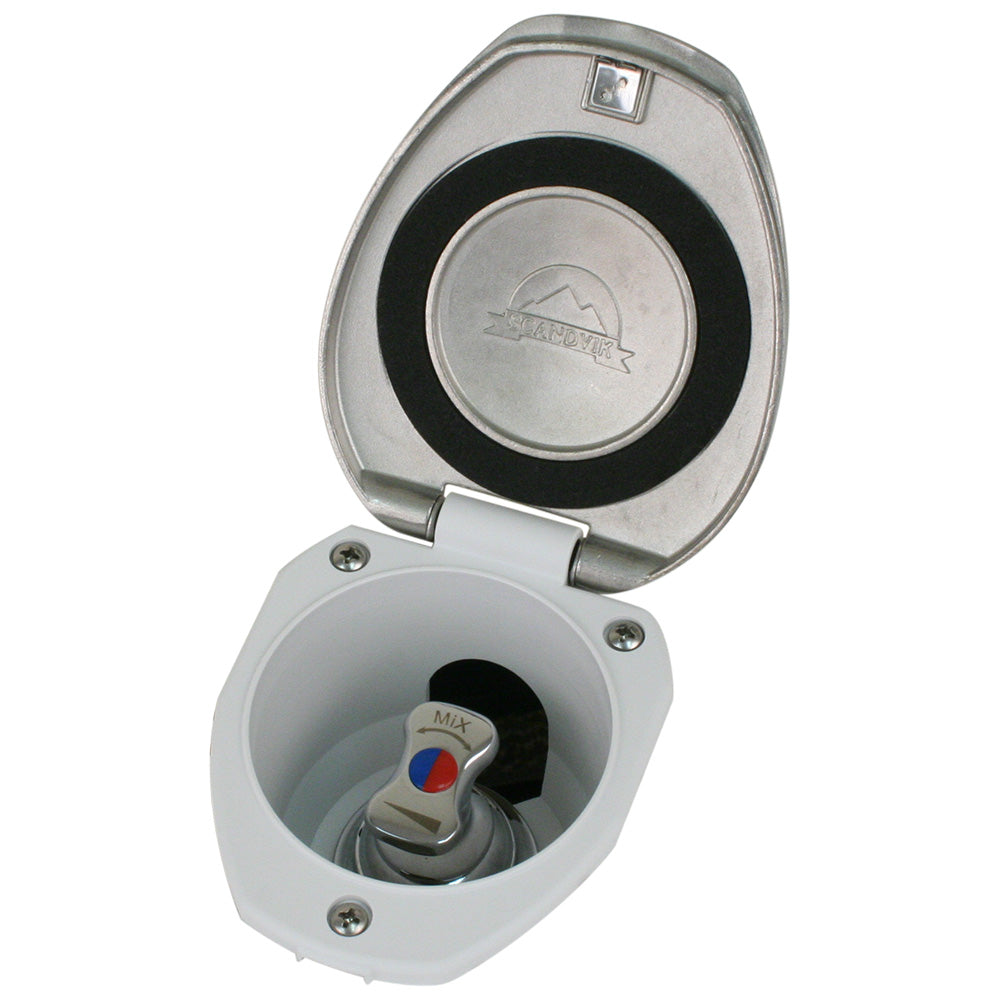Scandvik Recessed THandle Mixing Valve SS wWhite Cup
