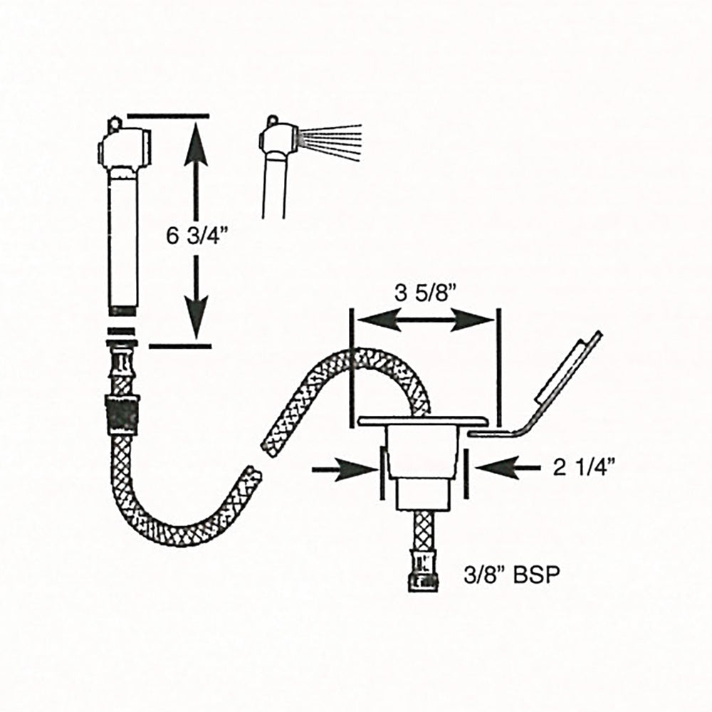 Scandvik Recessed Transom Shower w6 Hose White