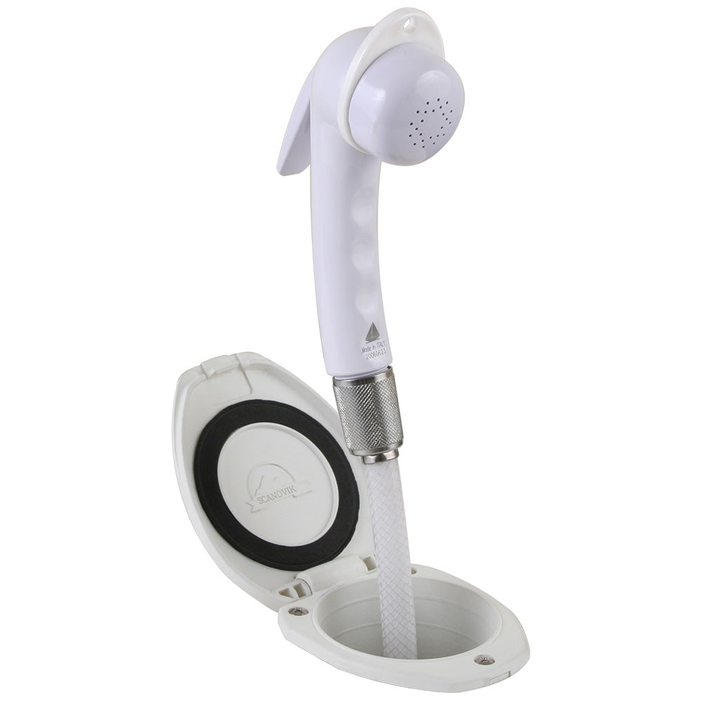 Scandvik Recessed Shower w6 White Hose Euro Trigger Sprayer