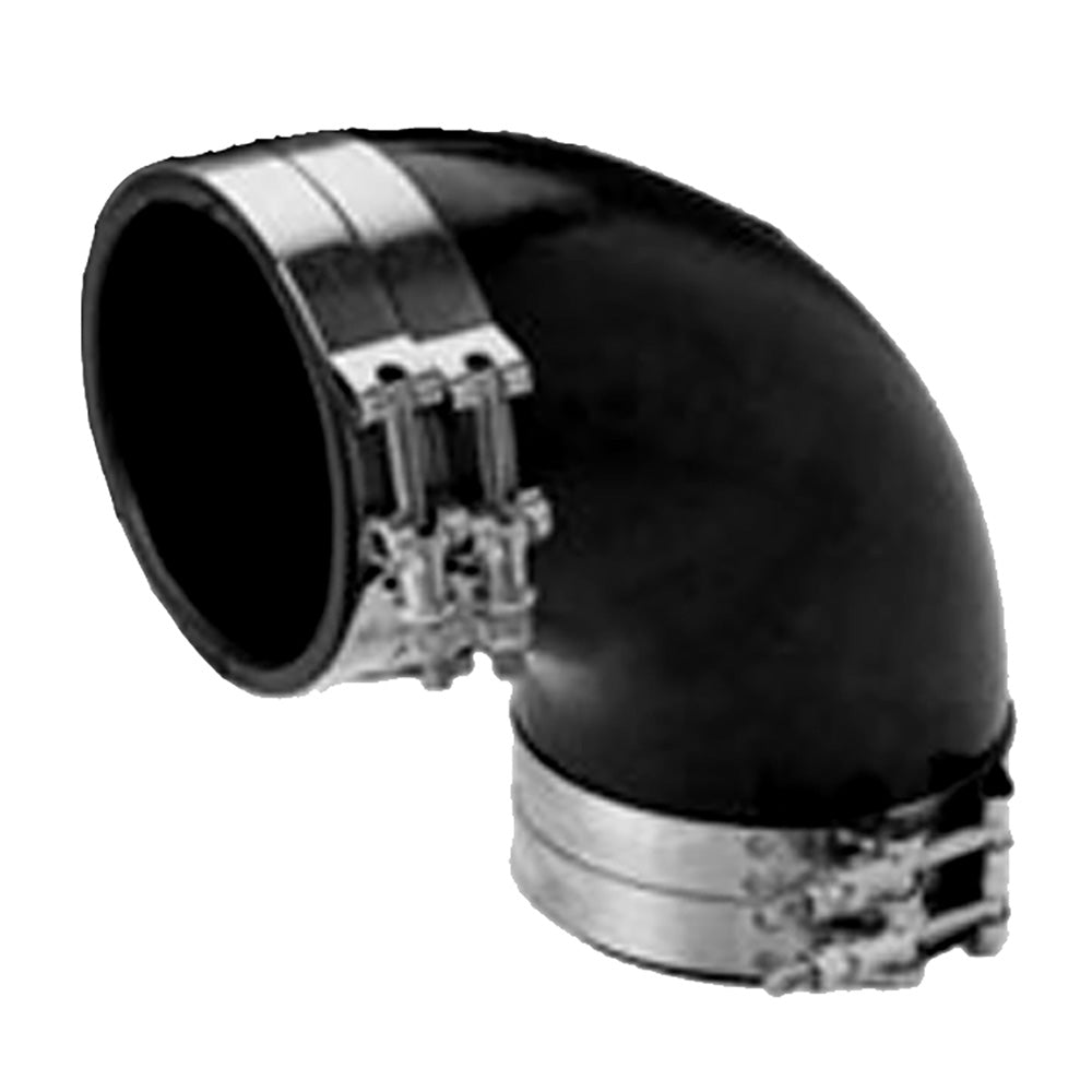 Trident Marine 6 ID 90Degree EPDM Black Rubber Molded Wet Exhaust Elbow w4 TBolt Clamps