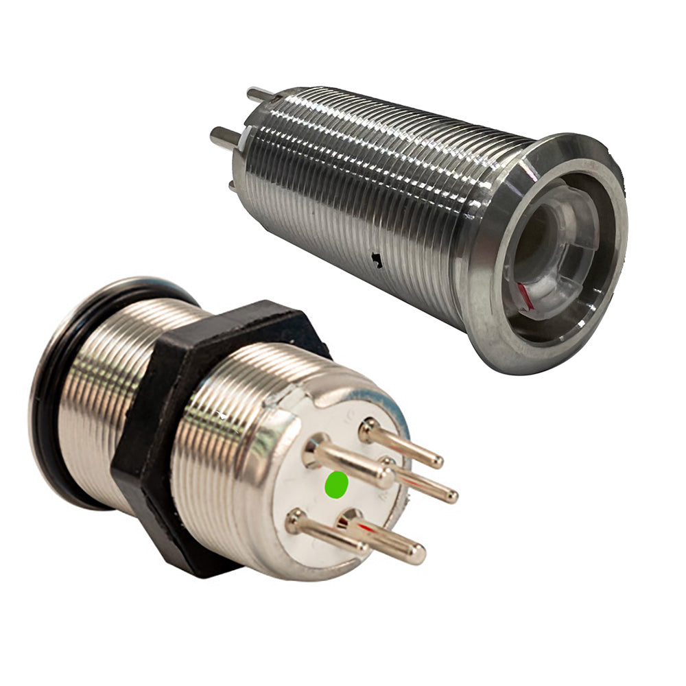 Bluewater 22mm Inrush Push Button Switch Momentary OffOnOn BlueRedGreen LED Switch Body Only