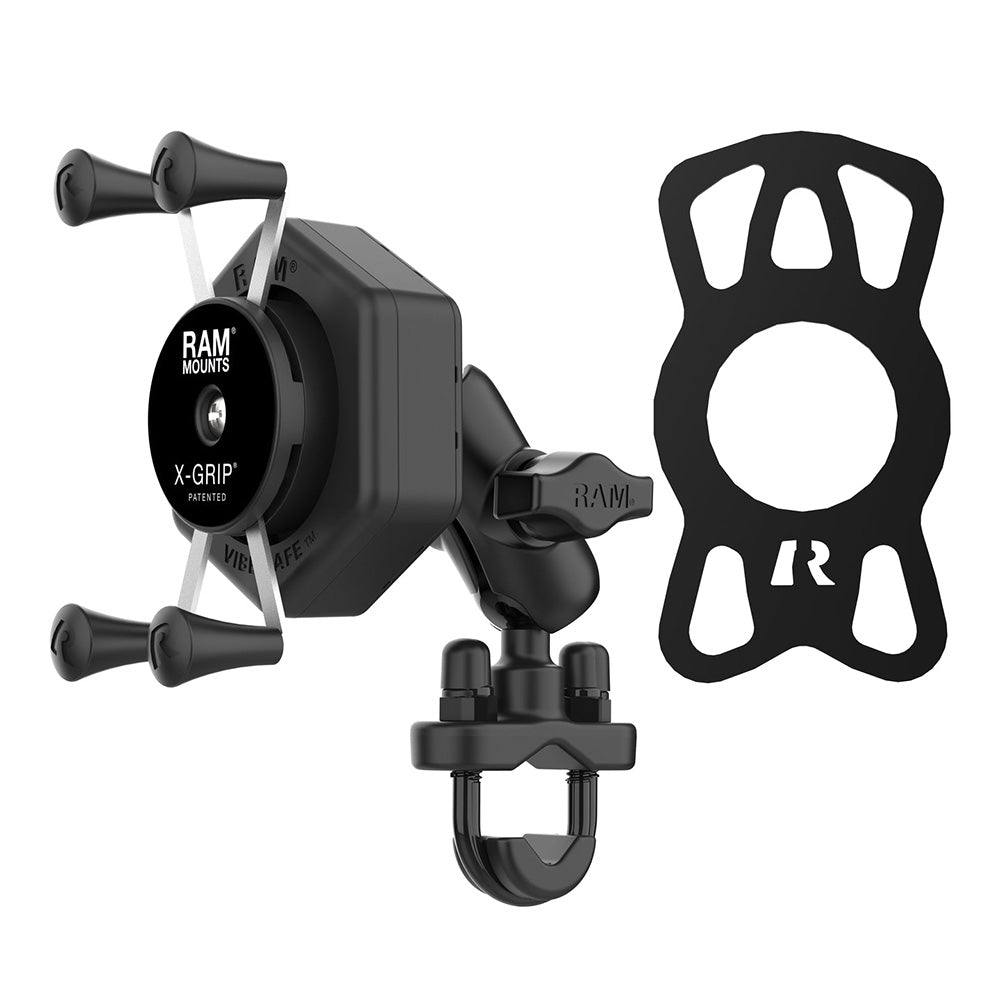 RAM Mount RAM XGrip Phone Mount wVibeSafe UBolt Base Short