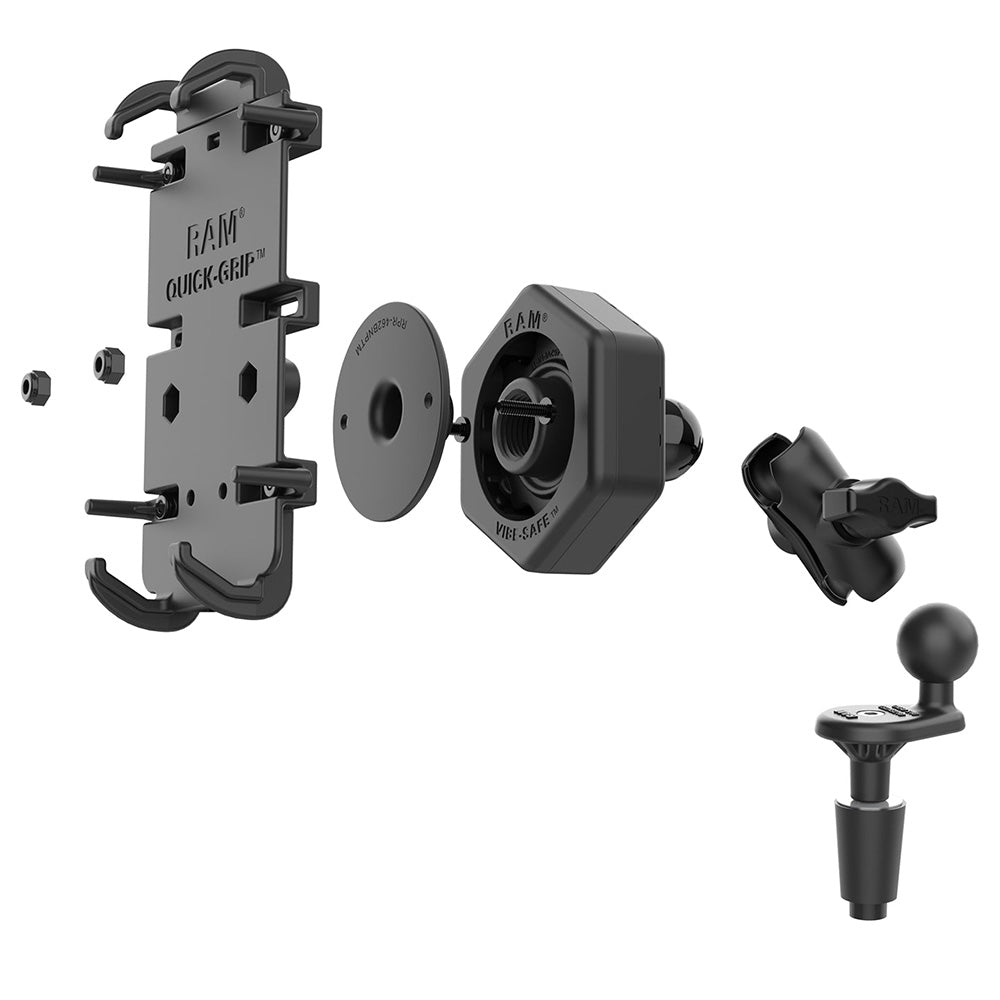 RAM Mount RAM QuickGrip XL Phone Mount wVibeSafe Fork Stem Base Short