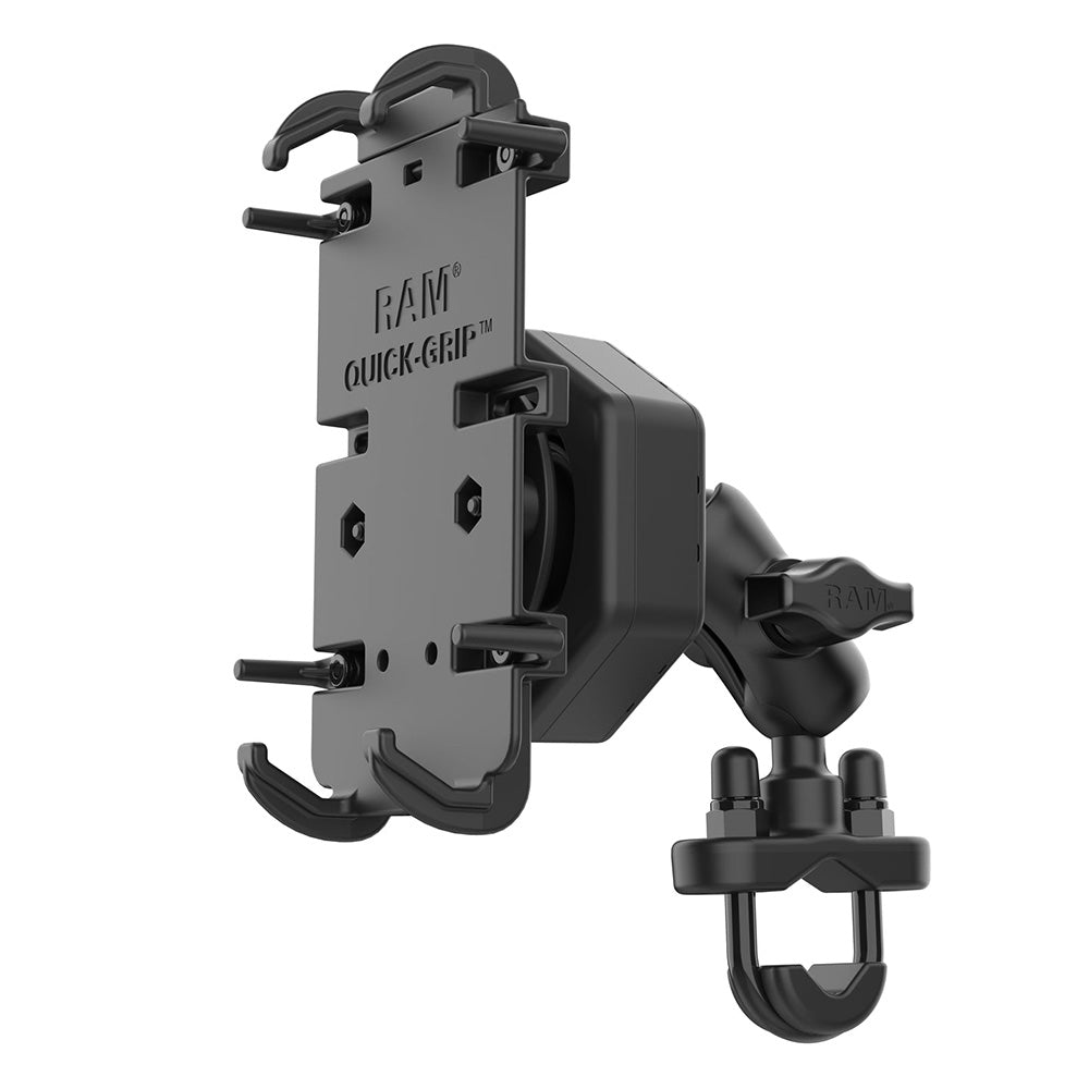 RAM Mount RAM QuickGrip XL Phone Mount wVibeSafe UBolt Base Short