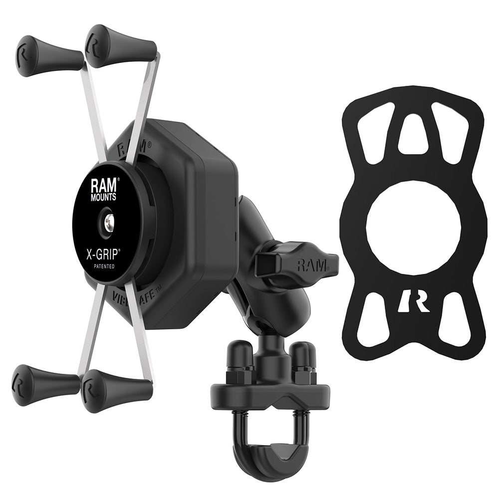 RAM Mount RAM XGrip Large Phone Mount wVibeSafe UBolt Base Short