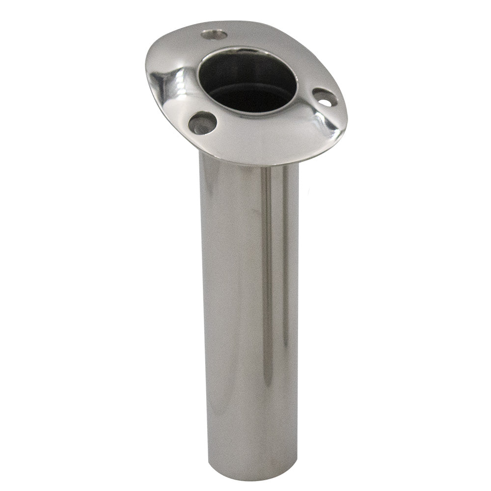 CE Smith 70 Series Standard Flush Mount Rod Holder 15 Degree Stainless Steel Cast Bottom Black Liner