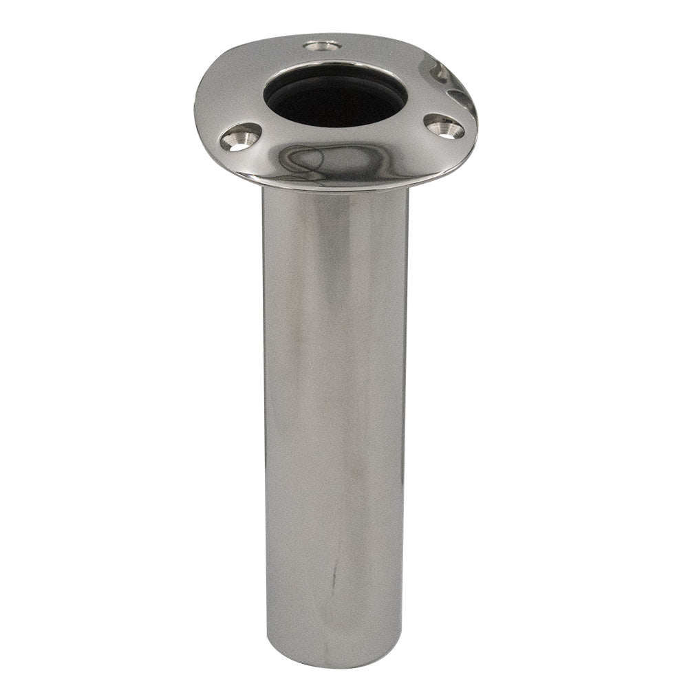 CE Smith 80 Series Standard Flush Mount Rod Holder 0 Degree Stainless Steel Cast Bottom Black Liner