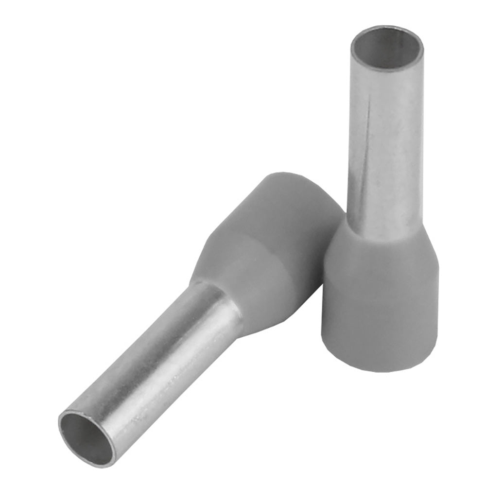 Pacer Grey 12 AWG Wire Ferrule 10mm Length 25 Pack