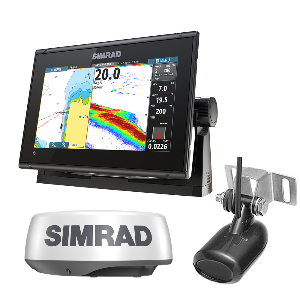 Simrad GO9 XSE Combo wTransom Mount Transducer 83200 kHz HALO20 Package
