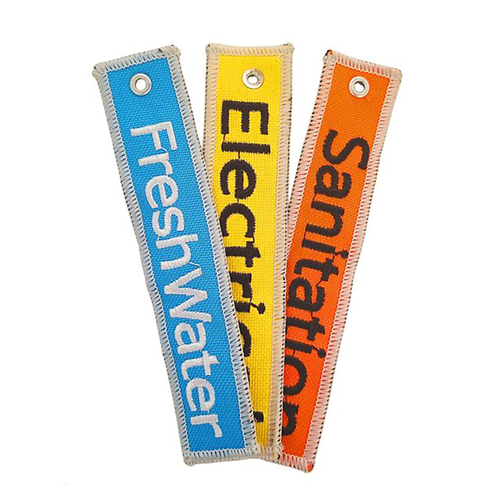 Camco RV Utility Bag wSanitation Fresh Water Electrical Identification Tags