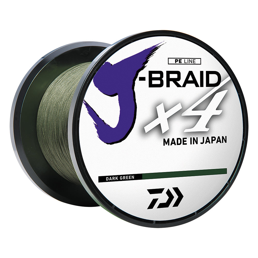 Daiwa JBRAID x4 Braided Line 65 lbs 300 yds Dark Green
