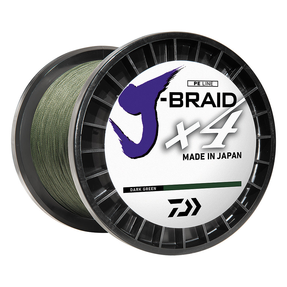 Daiwa JBRAID x4 Braided Line 40lb 300 yds Dark Green