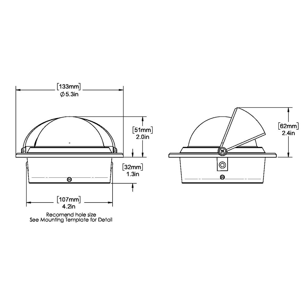 Ritchie F83 Voyager Compass Flush Mount Black