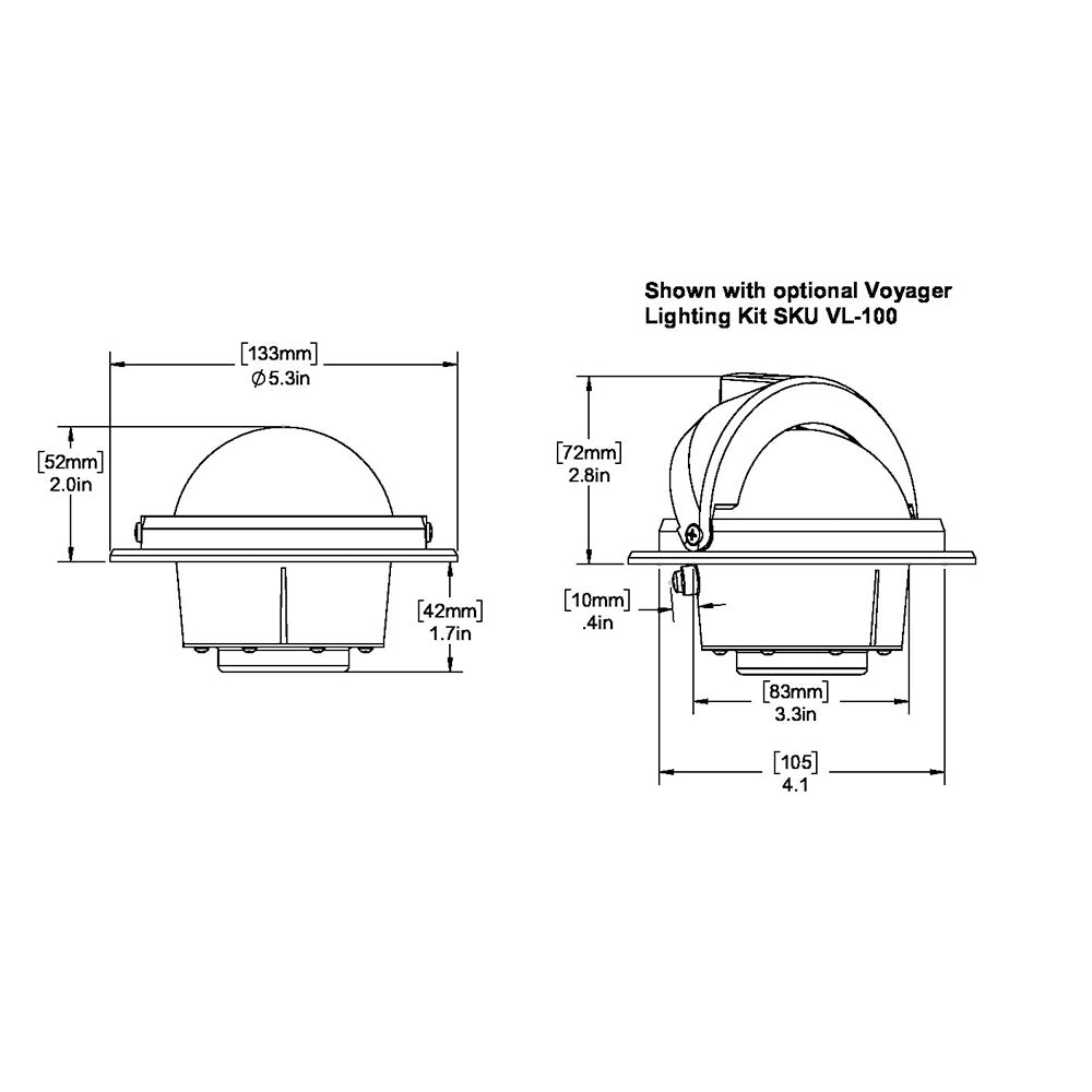 Ritchie RU90 Voyager Compass Flush Mount Black