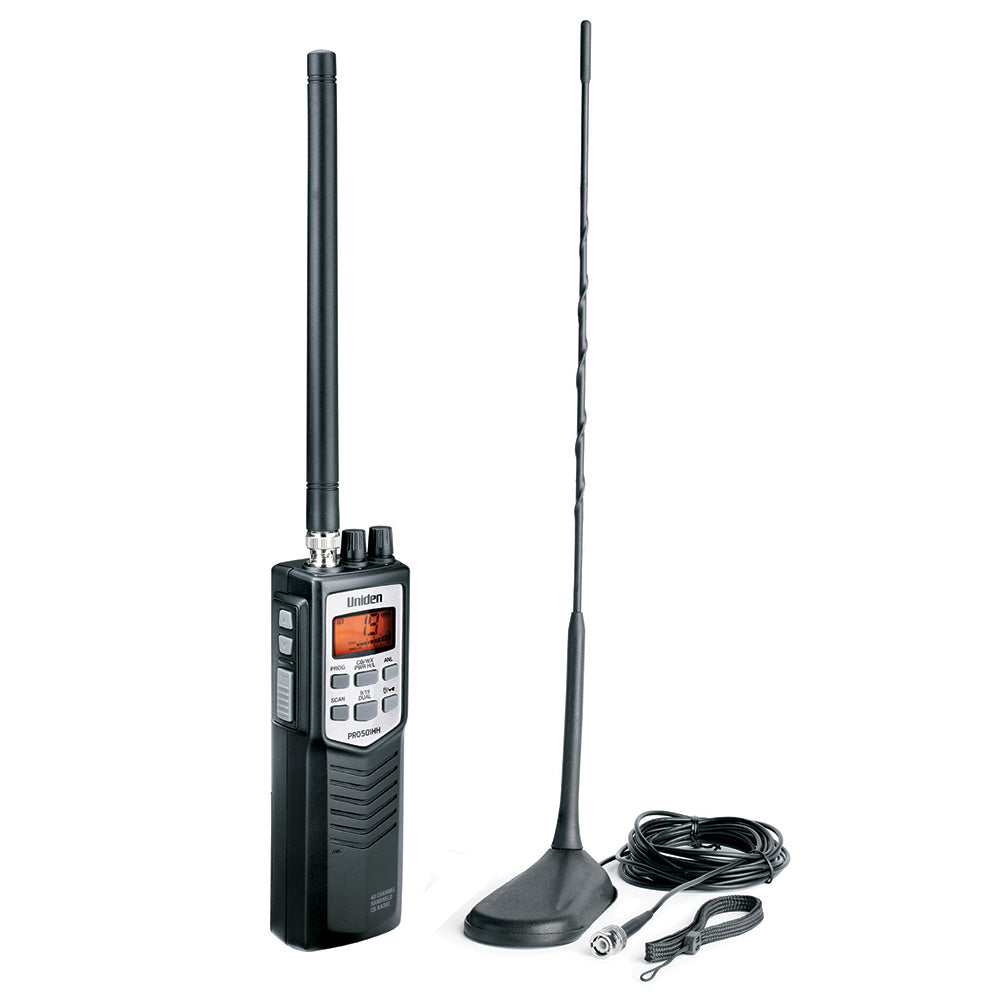 Uniden PRO501TK Handheld CB Radio wHigh Gain Magnetic Mount Antenna