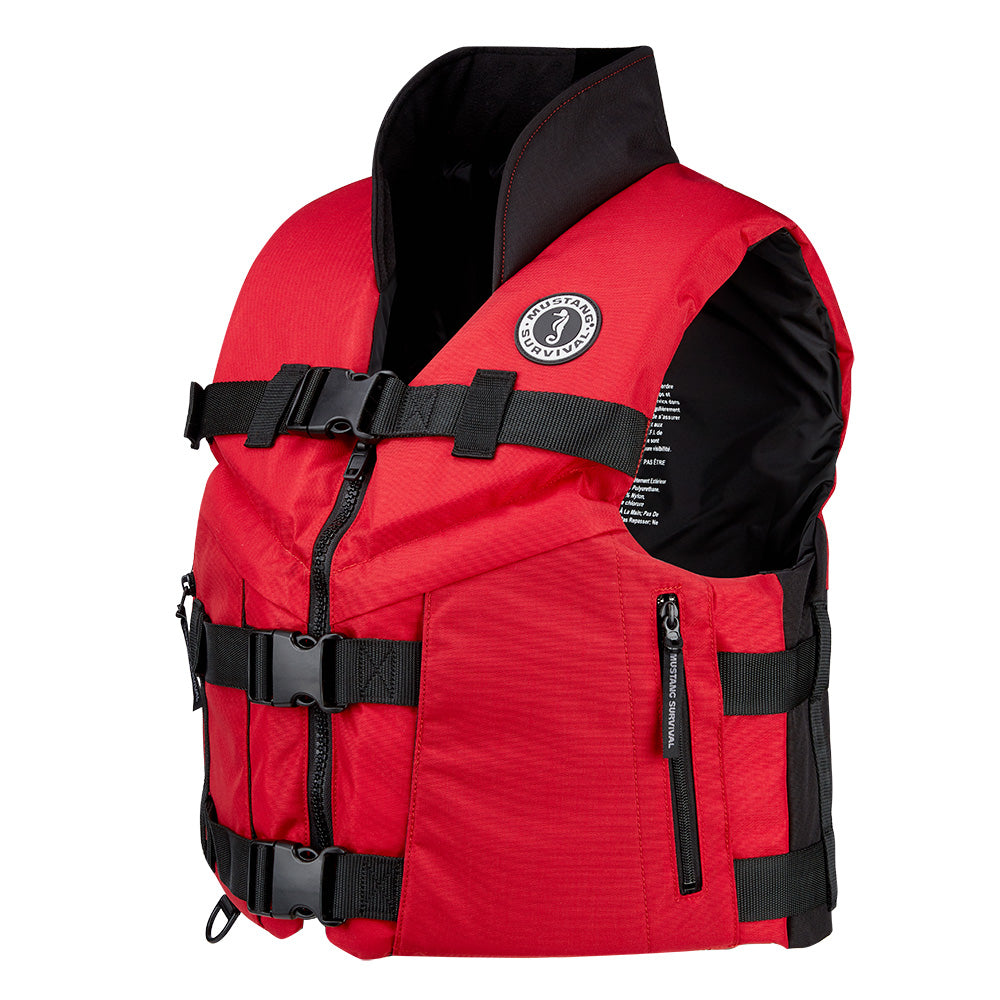 Mustang Accel 100 Foam Fishing Vest Small RedBlack