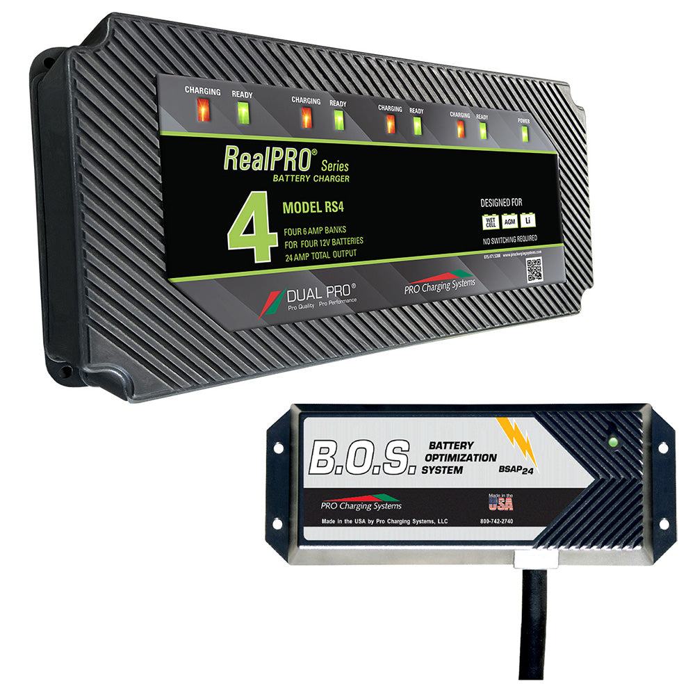 Dual Pro RS4 4 Bank Battery Charger w2 Bank BOS