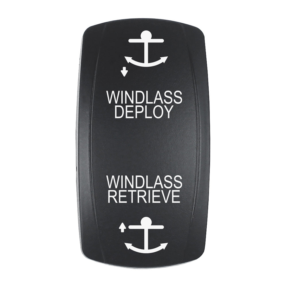 Pacer Actuator WINDLASS DPLYRTRV fV Series Contura Switches Black Laser Etched TopBottom Light