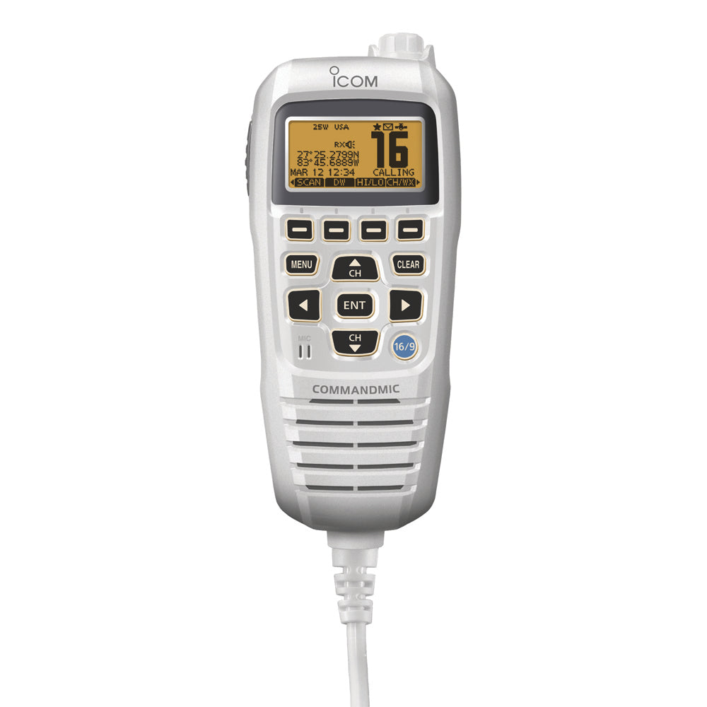 Icom HM195 CommandMic IV wYellow BlackLit LCD Super White