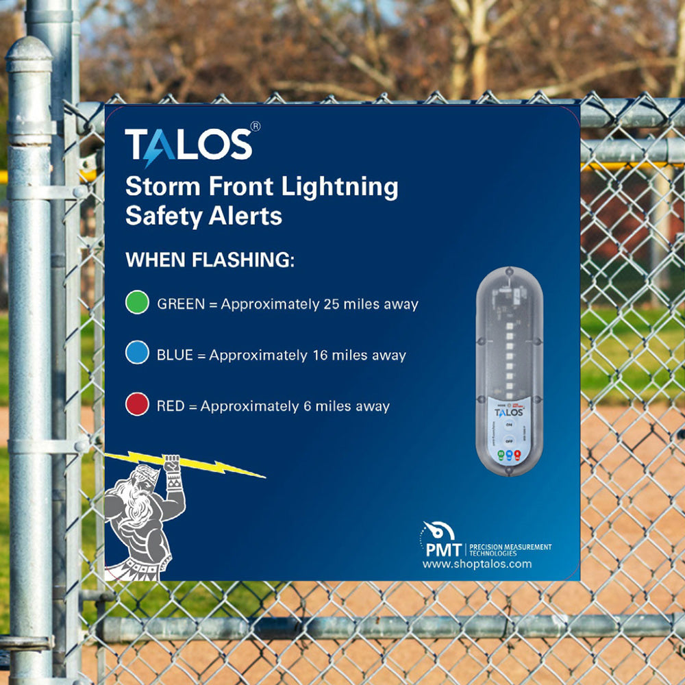 TALOS Standard Lightning Detector w18x24 Safety Information Sign
