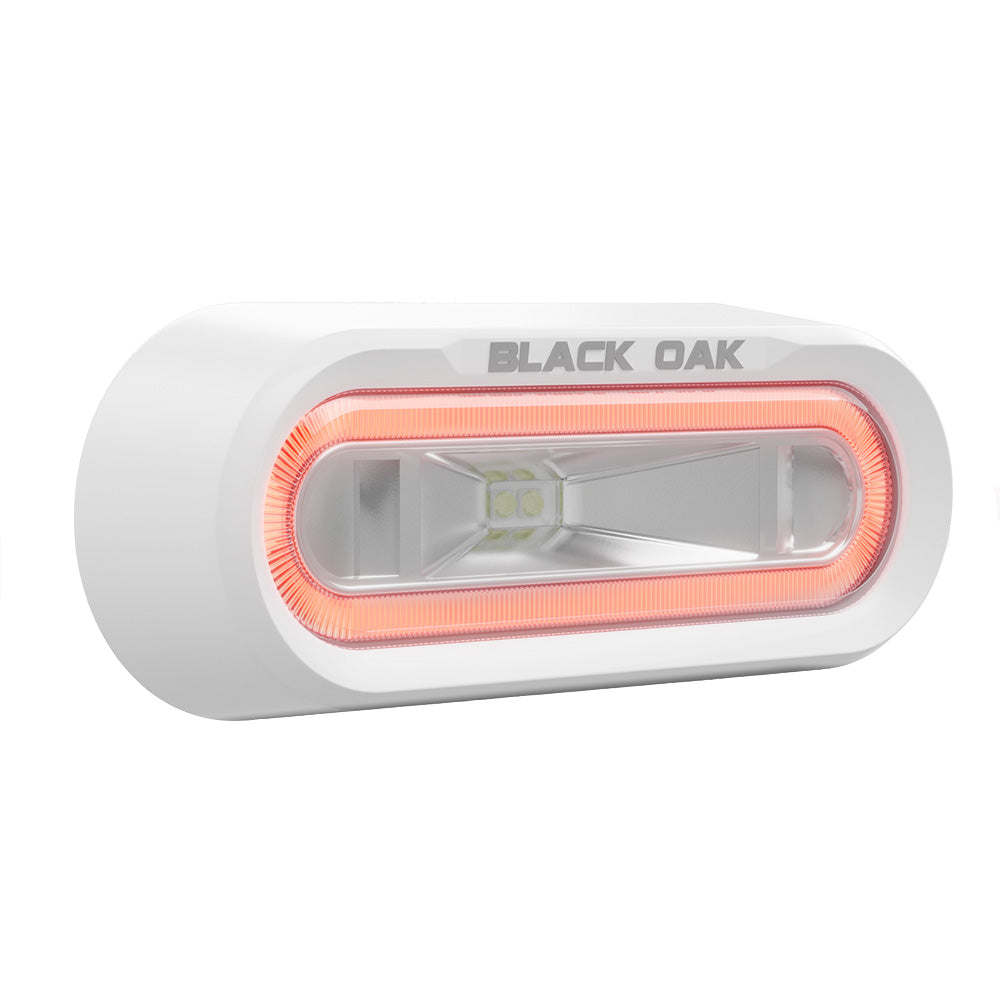 Black Oak Low Pro Off Road Spreader Light Bracket Mount White Housing Red LED