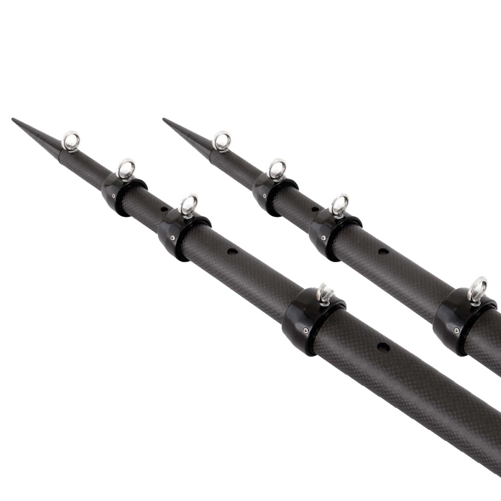 Tigress 15 XD 3K Carbon Fiber Telescoping Outrigger Poles Matte Black Black Pair