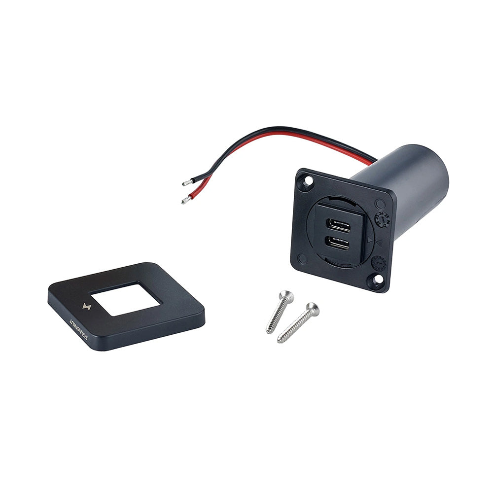 Scanstrut TILE USBC Interior Charging Socket 1224V Black Bezel