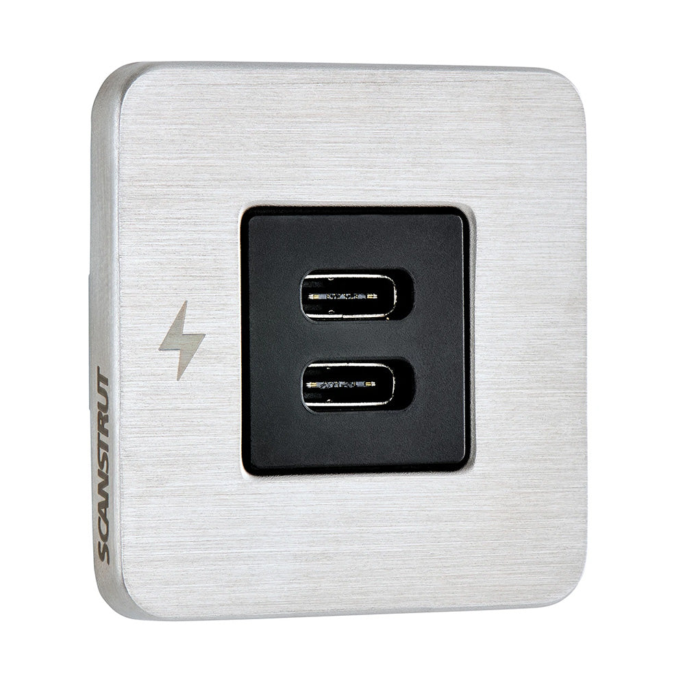 Scanstrut TILE USBC Interior Charging Socket 1224V Stainless Steel Bezel