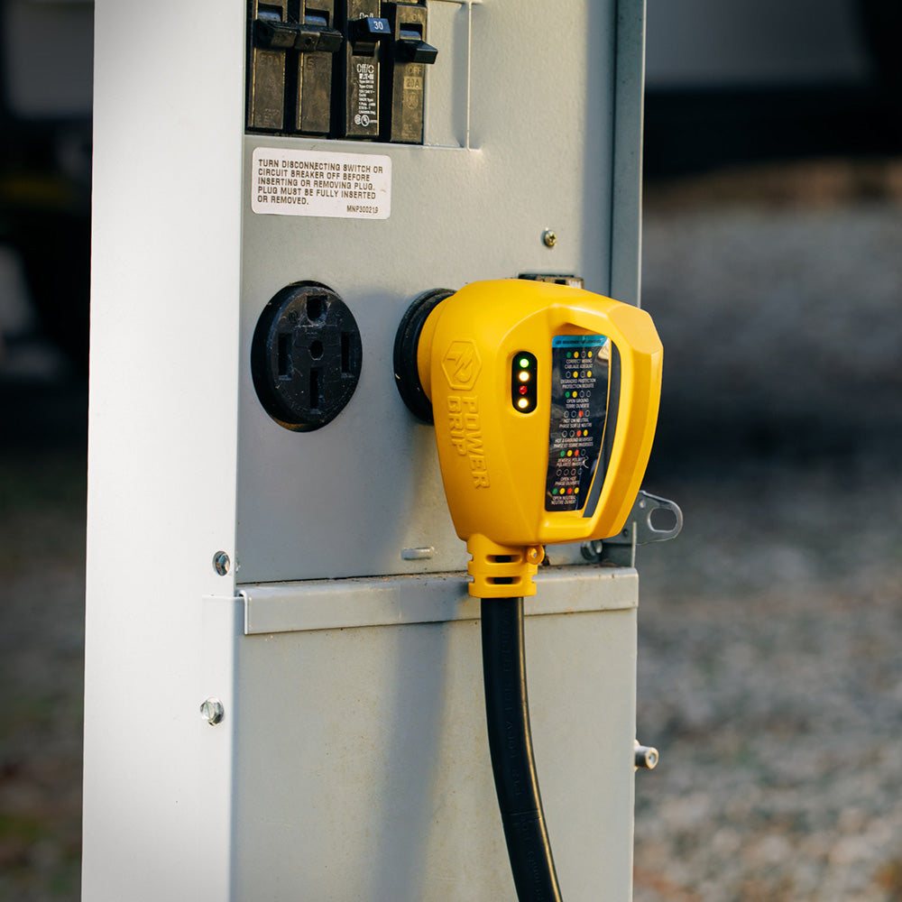 Camco Power Grip RV 12 30Amp Circuit Analyzer Dogbone Integrated Surge Protection