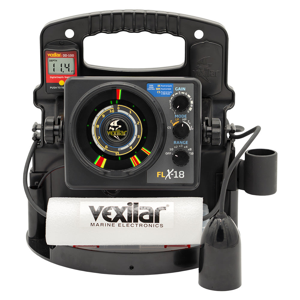 Vexilar FLX18 Pro Pack II Fishing System w12 Degree IceDucer DD100