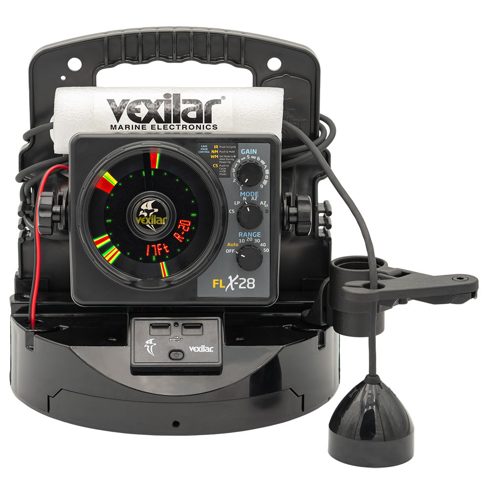 Vexilar FLX28 Pro Pack Elite Fishing System wPro View IceDucer Vexilar Lithium Battery