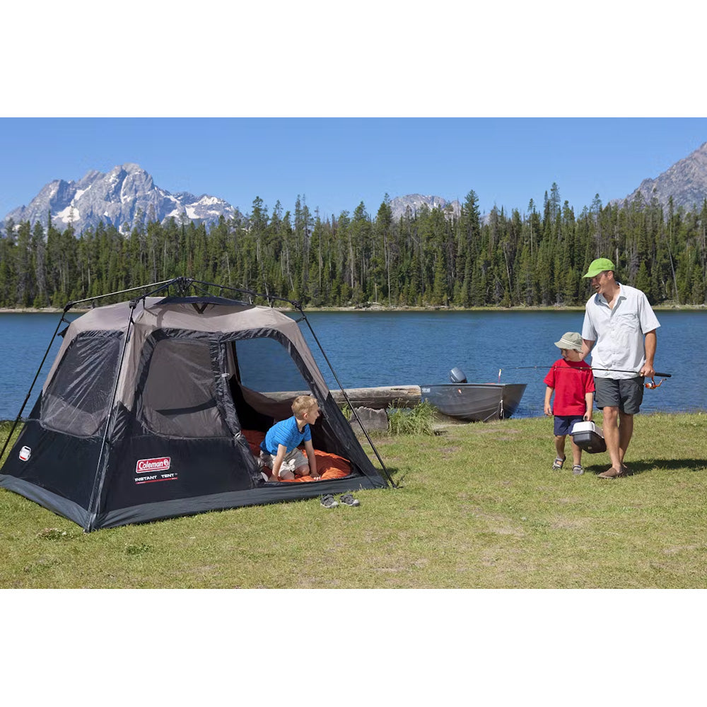 Coleman 4Person Cabin Camping Tent wInstant Setup Black