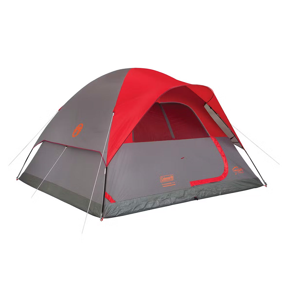Coleman 6Person Flatwoods II Lightweight Dome Camping Tent Red