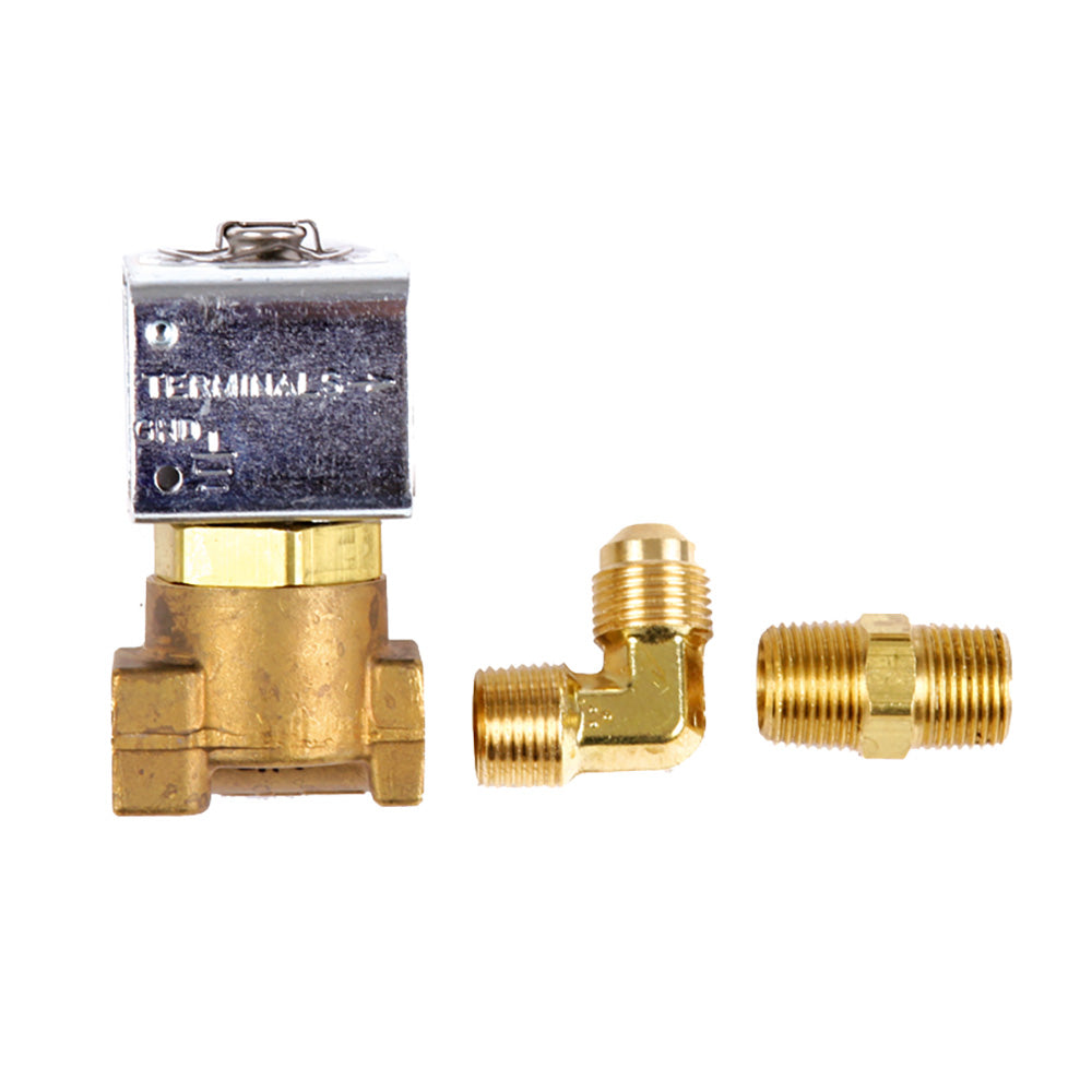 Trident Marine LowPressure Brass Solenoid ShutOff Valve 14 Ports 2 Brass Connection Fittings
