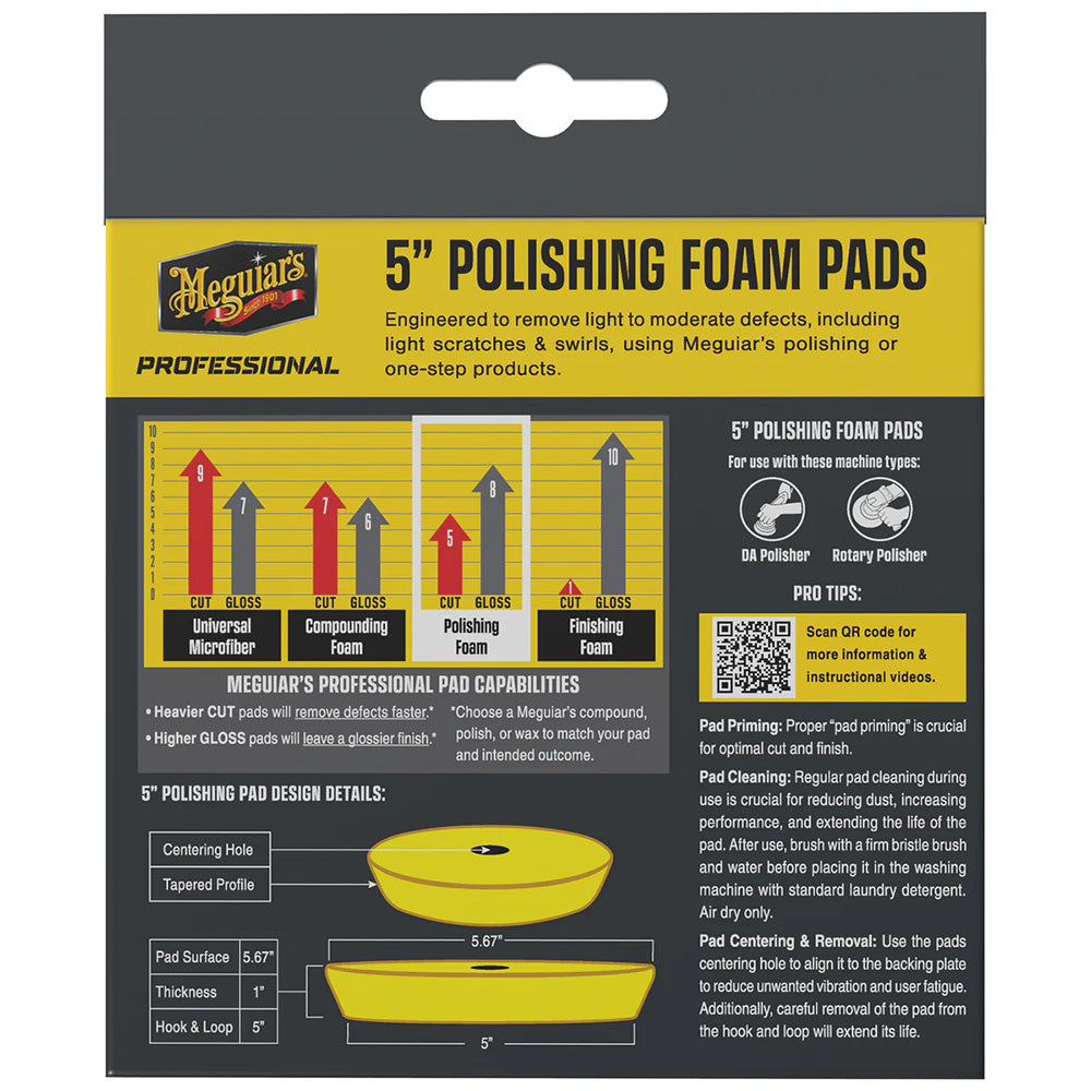 Meguiars Professional 5 Polishing Foam Pads 2Pack