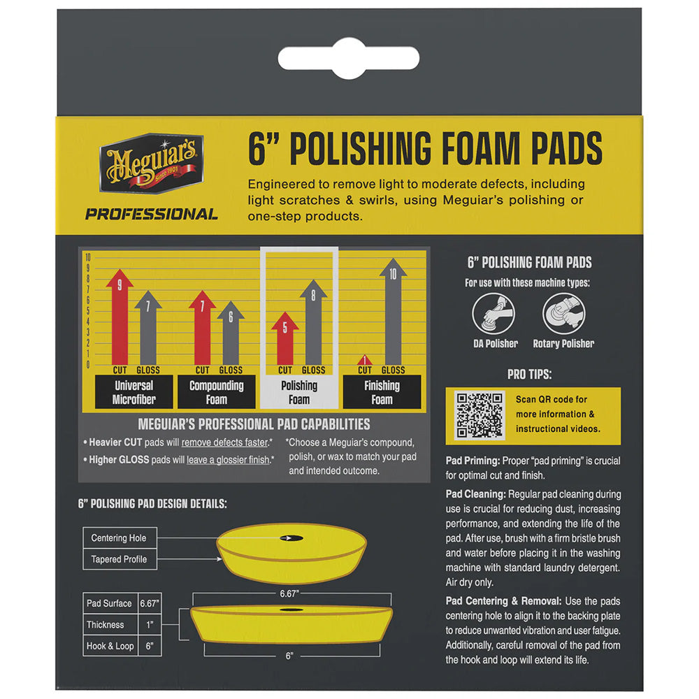 Meguiars Professional 6 Polishing Foam Pads 2Pack