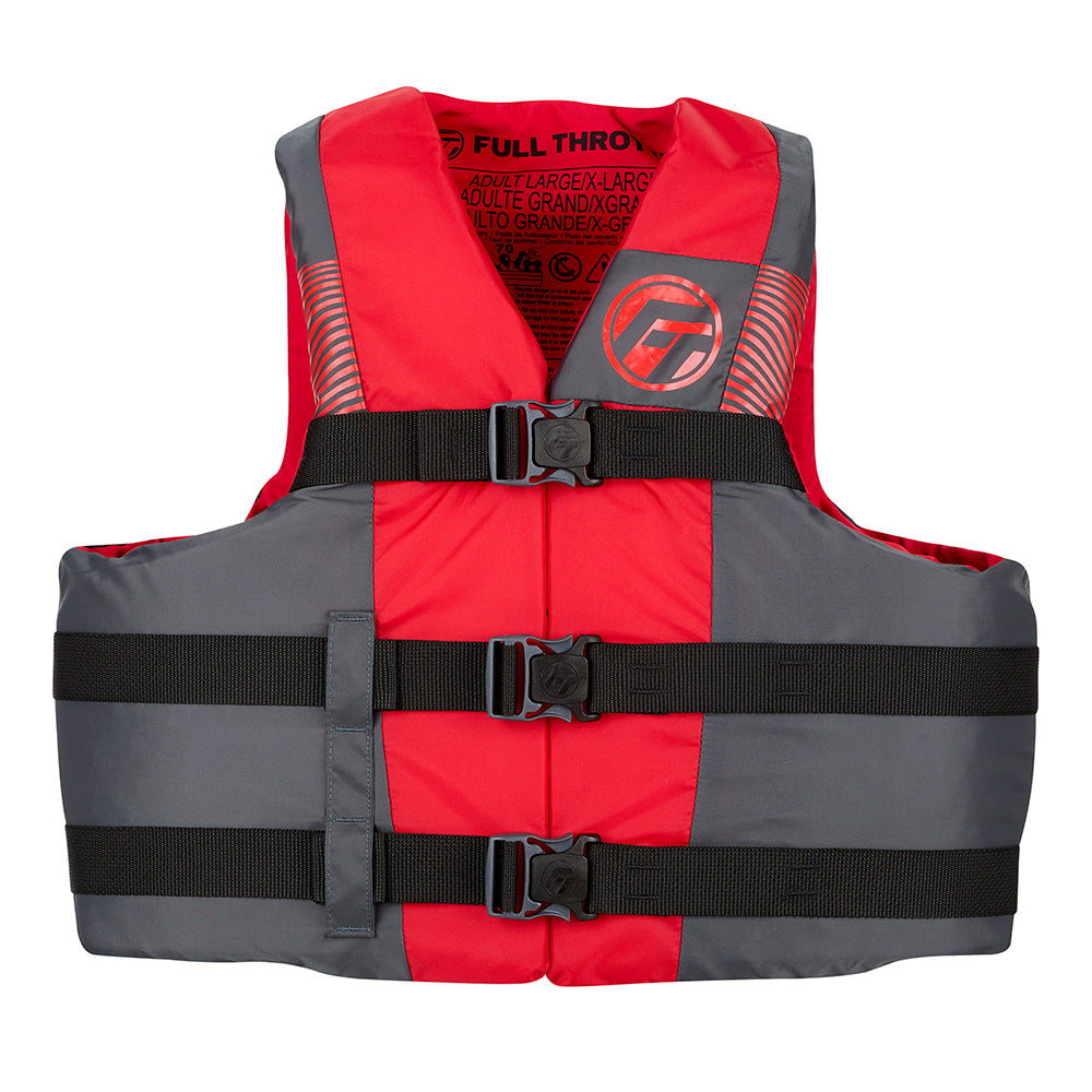 Full Throttle Adult Nylon Life Jacket 4X7X RedBlack 11220010011026