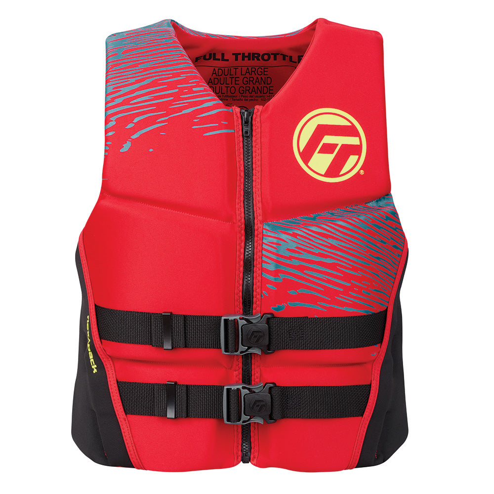 Full Throttle Mens RapidDry FlexBack Life Jacket L RedBlack 14250010004026