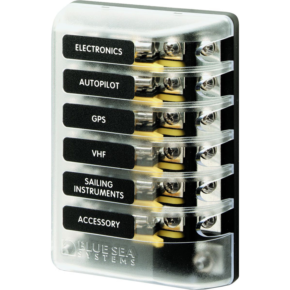 Blue Sea 5015 ST Glass Fuse Block wNegative Bus