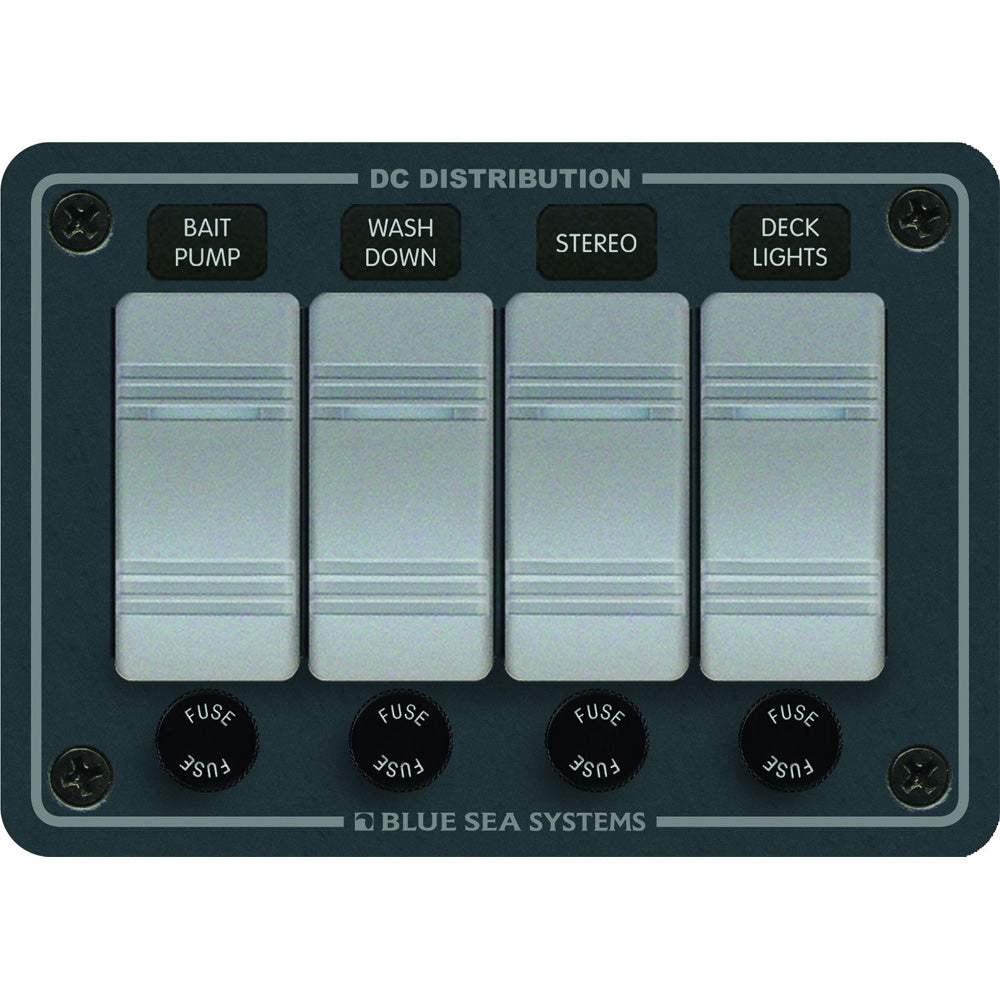 Blue Sea 8262 Waterproof Panel 4 Position Slate Grey