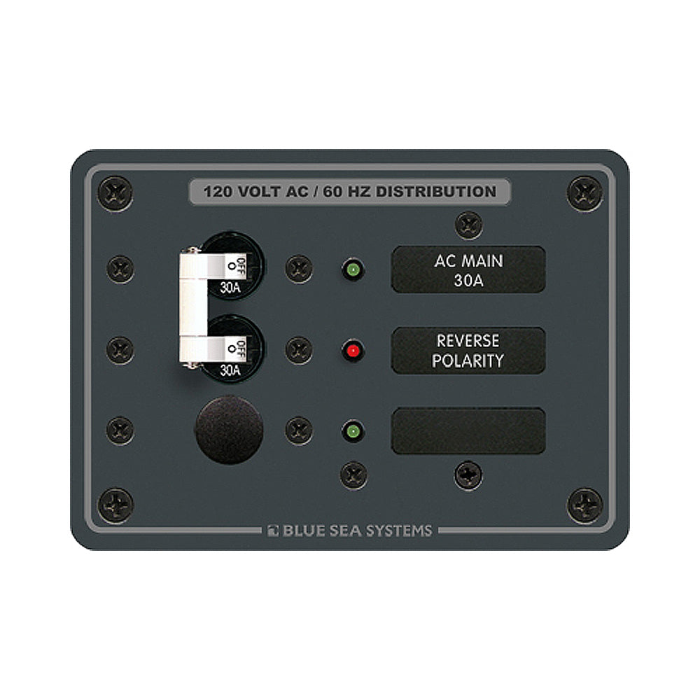 Blue Sea 8029 AC Main 1 Position Breaker Panel White Switches