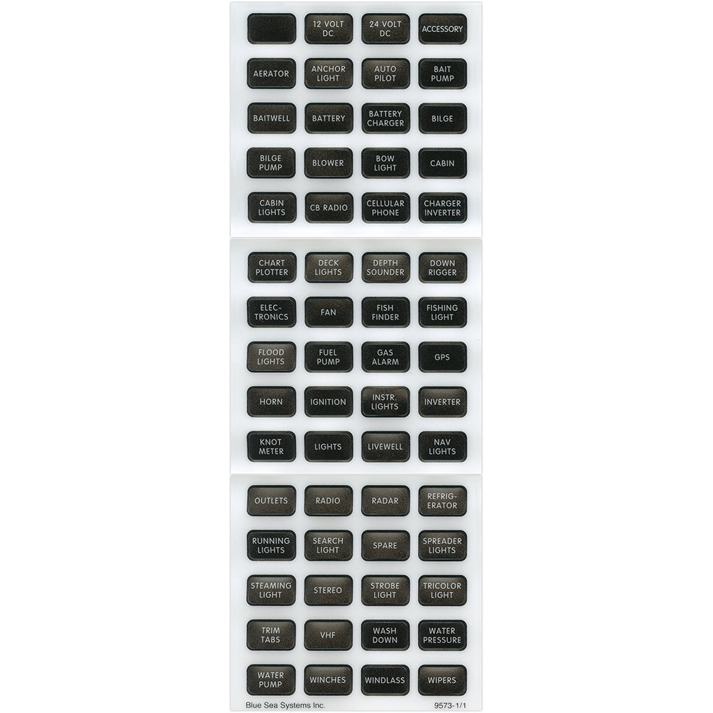 Blue Sea 8214 Black Small Format Label Kit 60 Labels