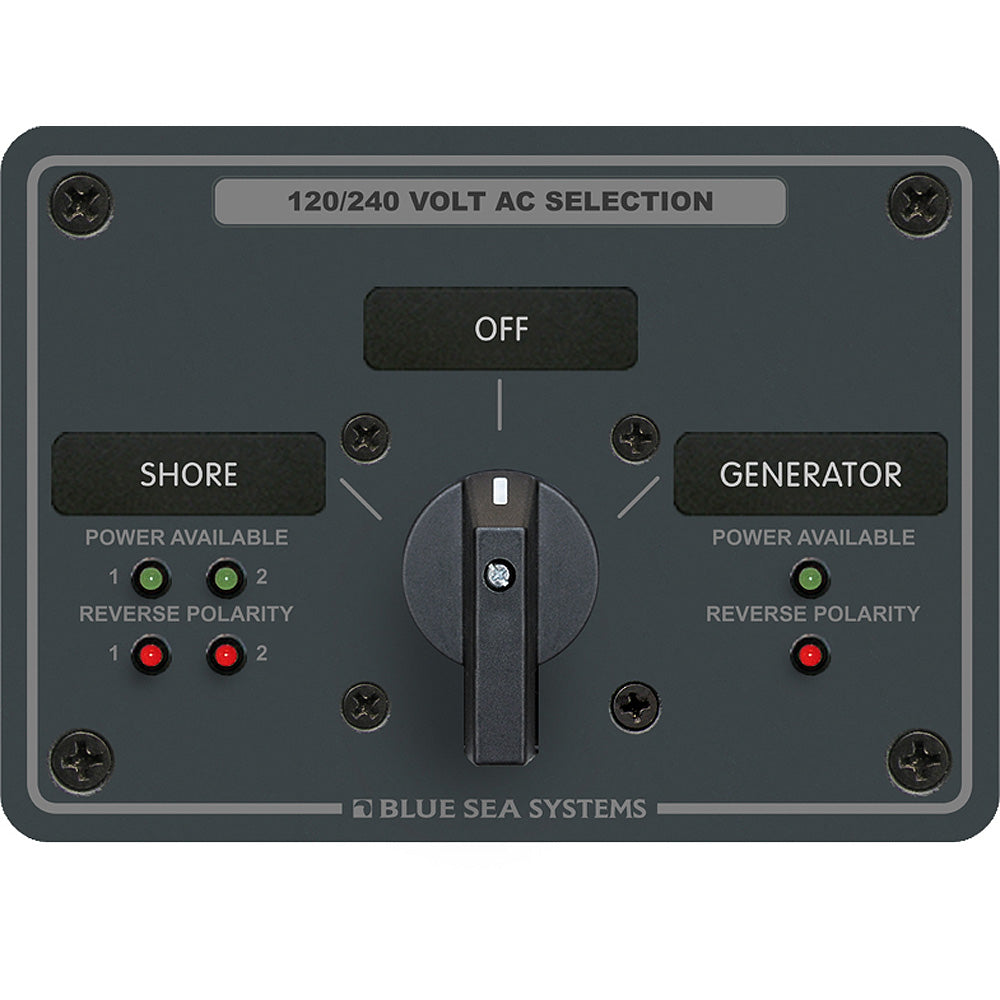 Blue Sea 8386 AC Rotary Switch Panel 30 Ampere 2 Positon OFF 4 Pole