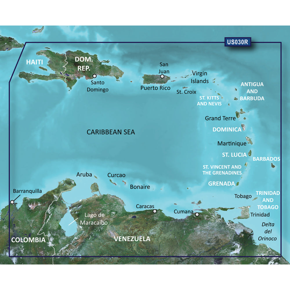 Garmin BlueChart g3 Vision HD VUS030R Southeast Caribbean microSDSD