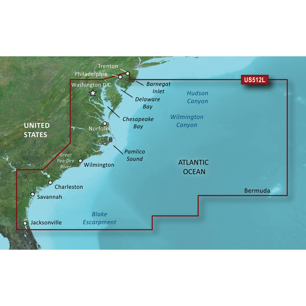 Garmin BlueChart g3 Vision HD VUS512L MidAtlantic microSDSD