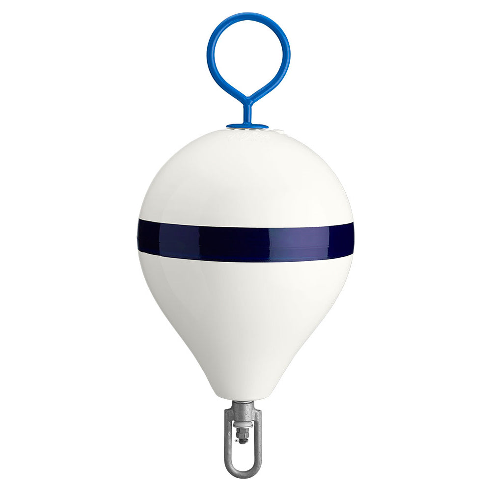 Polyform 135 CM Mooring Buoy wGalvanized Iron White Blue Stripe