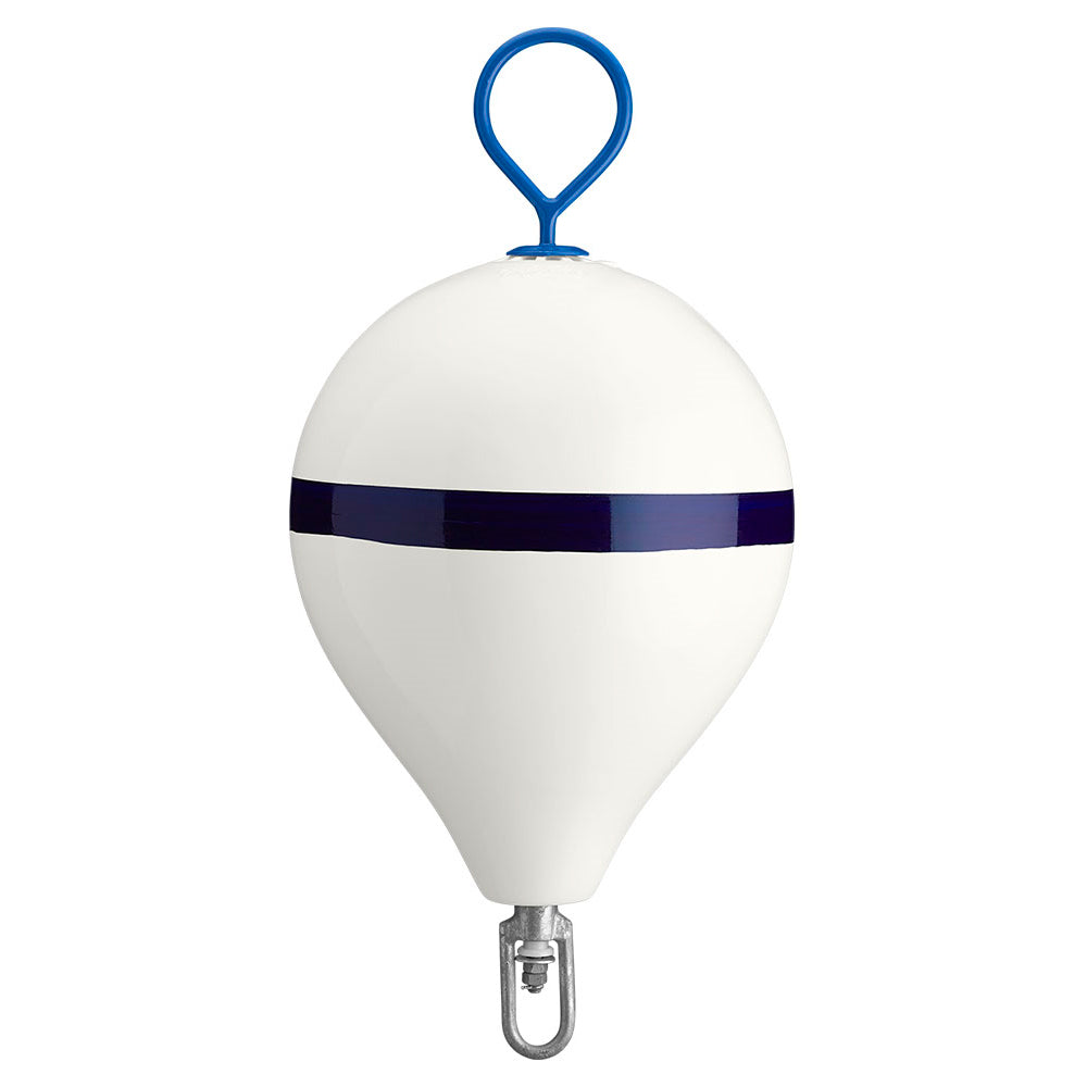 Polyform 17 CM Mooring Buoy wGalvanized Iron White Blue Stripe