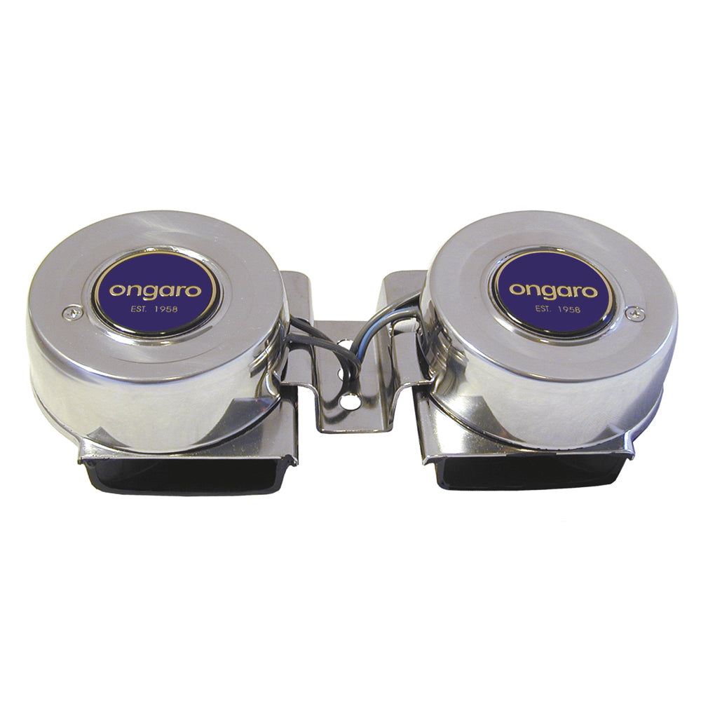 Schmitt Marine Ongaro AllStainless Mini Compact Twin Horn 12V